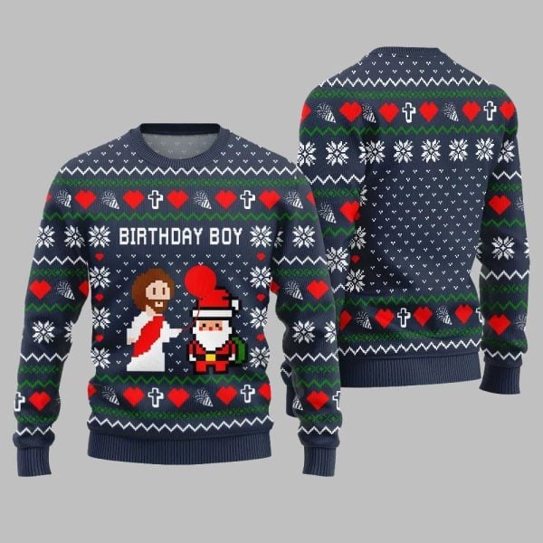Brithday Boy Santa Jesus Ugly Sweater Christmas 2025 4