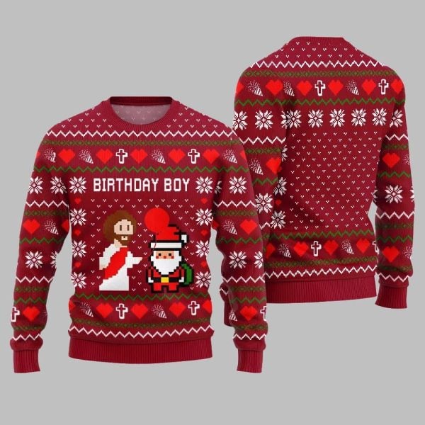 Brithday Boy Santa Jesus Ugly Sweater Christmas 2025 5
