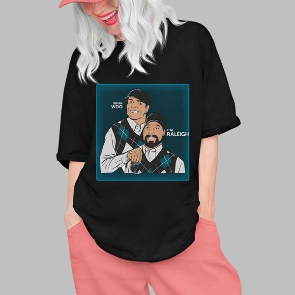 Bryan Woo Wears Bryan Woo and Cal Raleigh Shirt 0 1