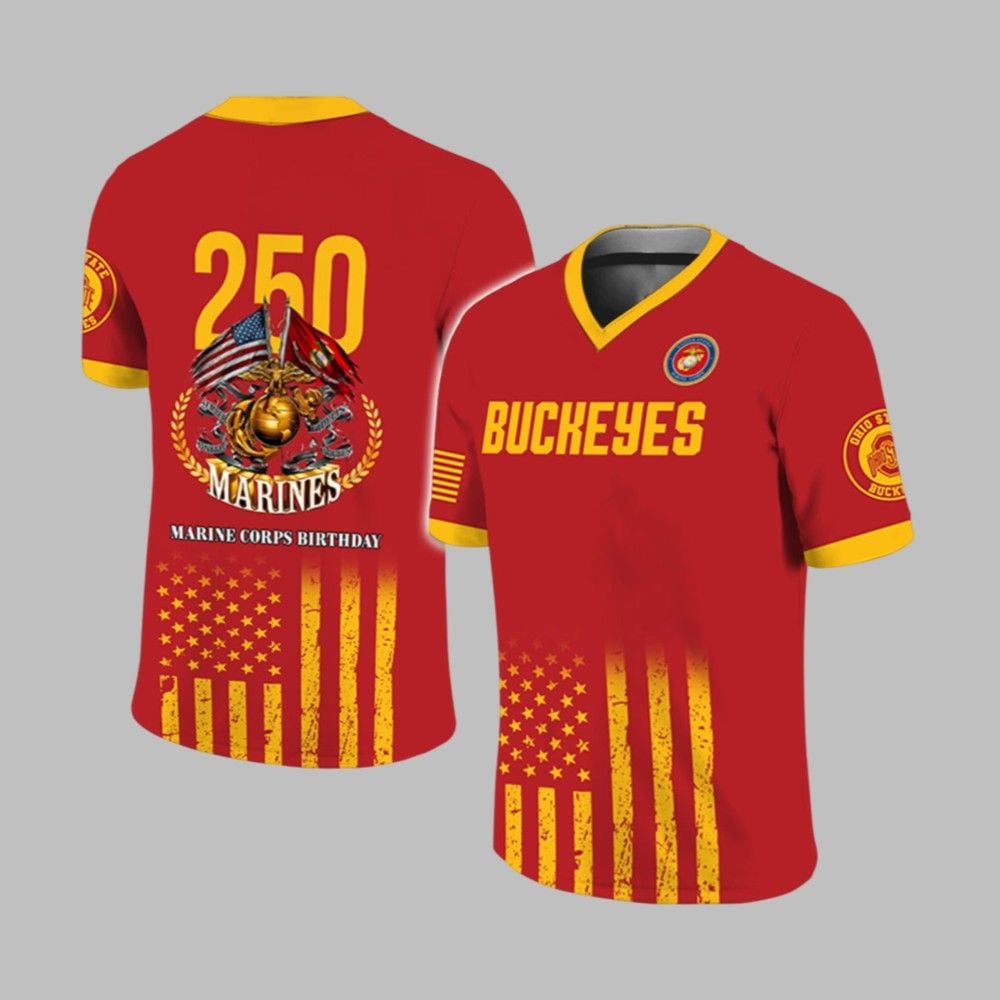 Buckeyes 250th Marine Corps Birthday 2025 Jersey 1 1 Buckeyes 250th Marine Corps Birthday 2025 Jersey 1 1