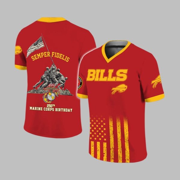 Buffalo Bills x 250th Marine Corps Birthday 2025 Jersey 1 1