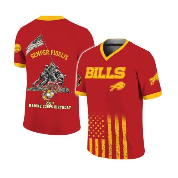 Buffalo Bills x 250th Marine Corps Birthday 2025 Jersey 1 2