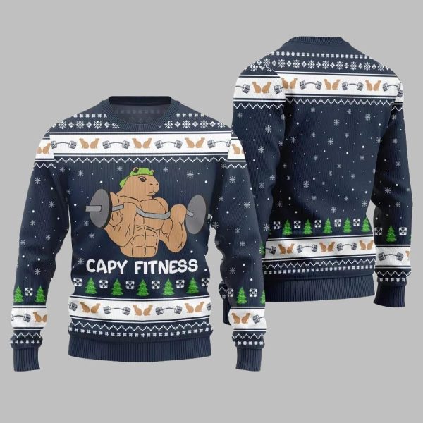Capy Fitness Funny Ugly Sweater Christmas 2025 2