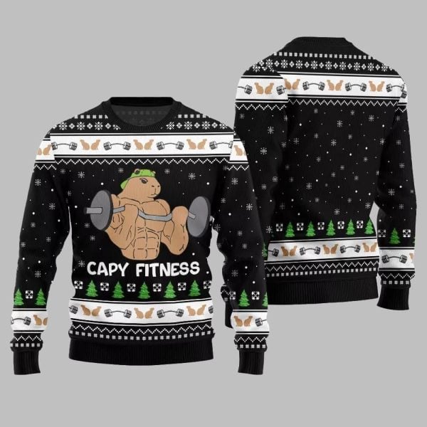 Capy Fitness Funny Ugly Sweater Christmas 2025 3