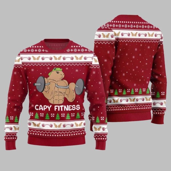 Capy Fitness Funny Ugly Sweater Christmas 2025 5