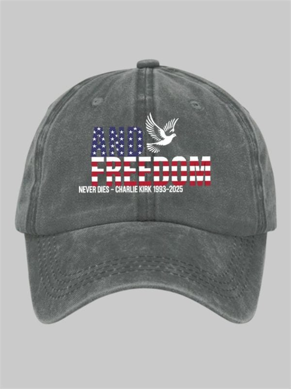 Charlie Kirk And Freedom Never Dies Print Hat 2