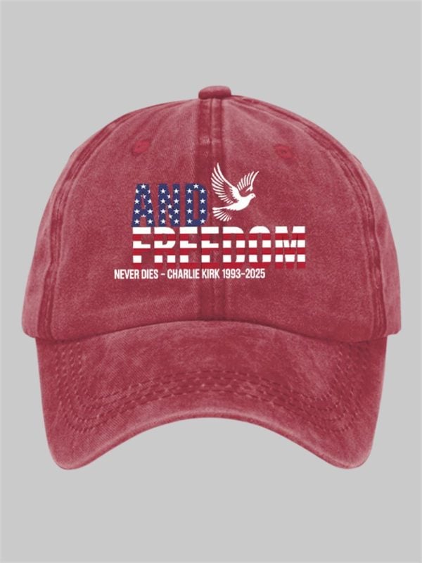 Charlie Kirk And Freedom Never Dies Print Hat 3