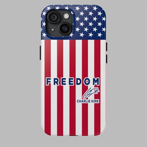 Charlie Kirk Freedom American Flag Phone Case 1