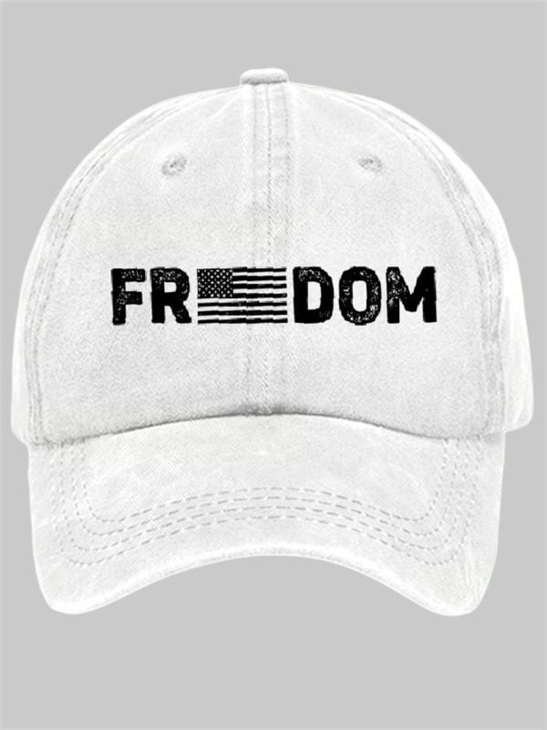 Charlie Kirk Freedom American Flag Print Cap 1