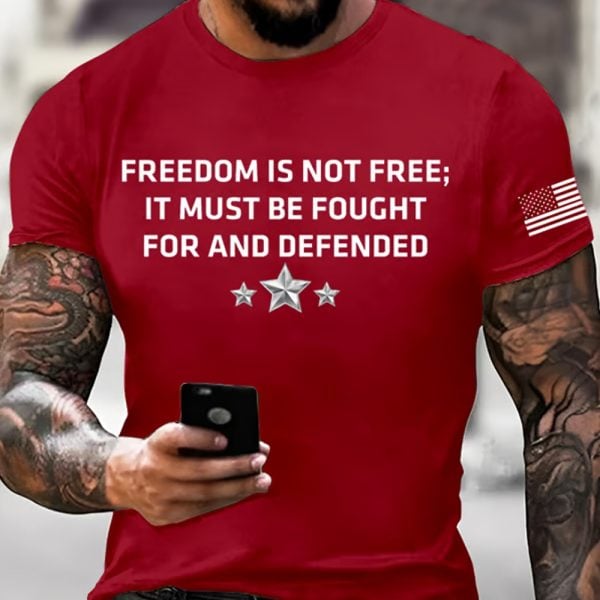 Men's Charlie Kirk FREEDOM Is Not Free Print T-shirt