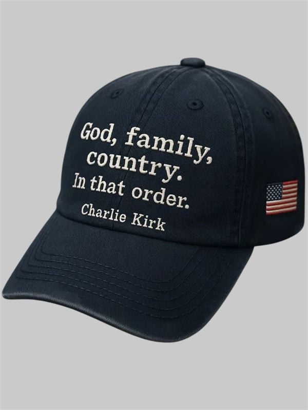 Charlie Kirk God Family Country In That Order Printed Hat