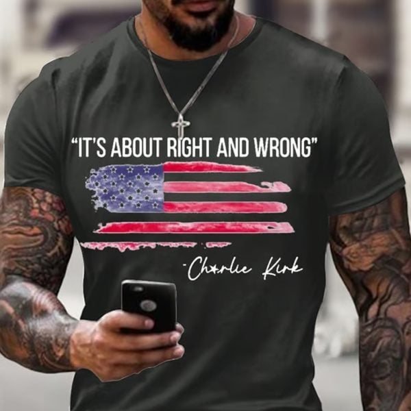Charlie Kirk Its About Right and Wrong Shirt 5
