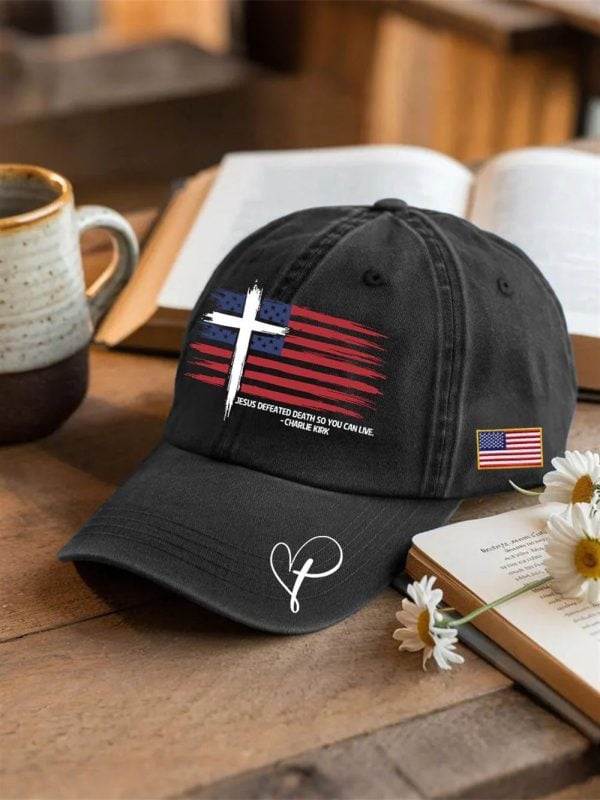 Charlie Kirk Jesus Defeated Death So You Can Live Neutral Hat 2