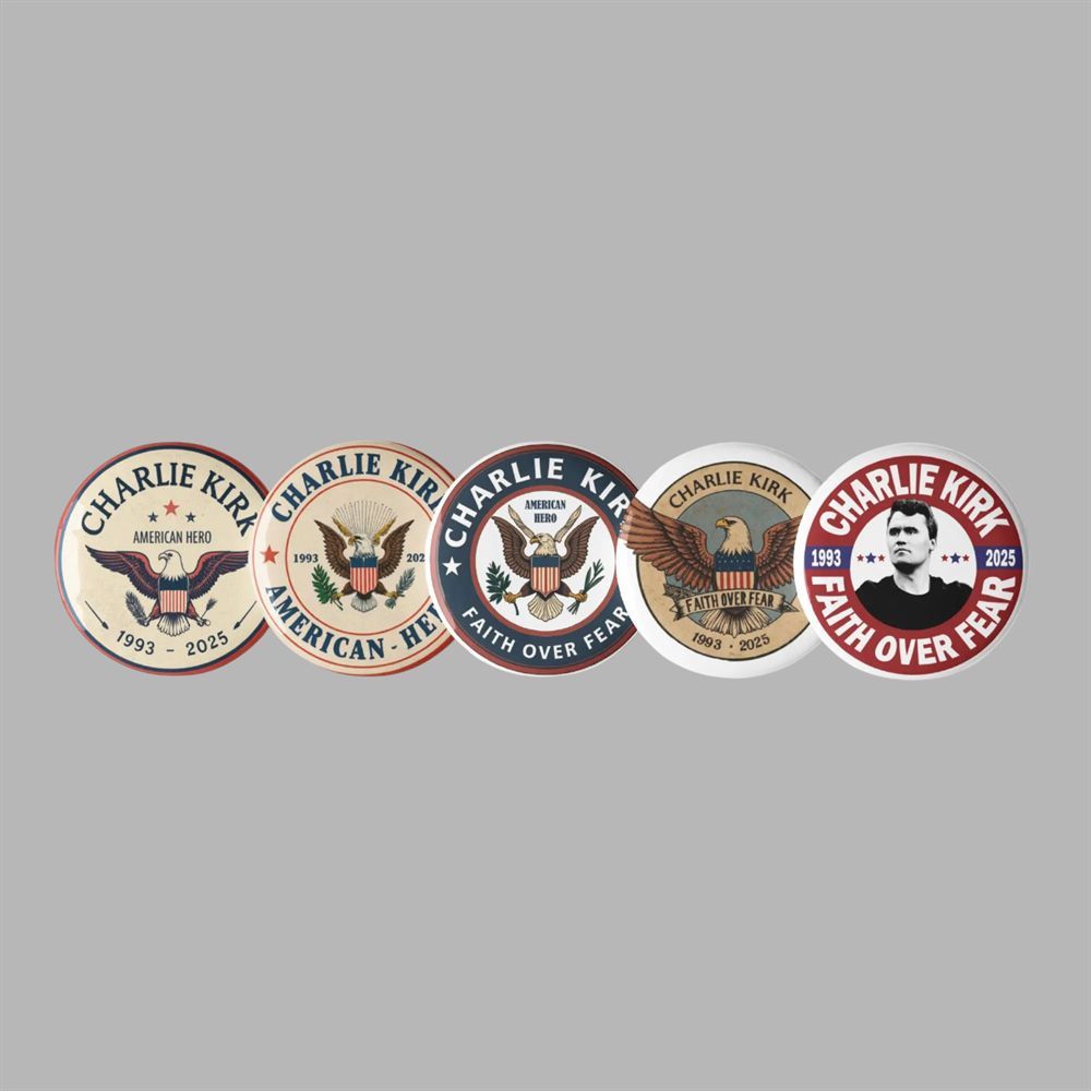 Charlie Kirk Memorial The Eagle Scount 5 pack of 1.25 Pins 3 Charlie Kirk Memorial The Eagle Scount 5 pack of 125 Pins 3