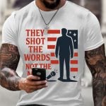 Charlie Kirk Men's They Shot The Words Not The Man Shirt
