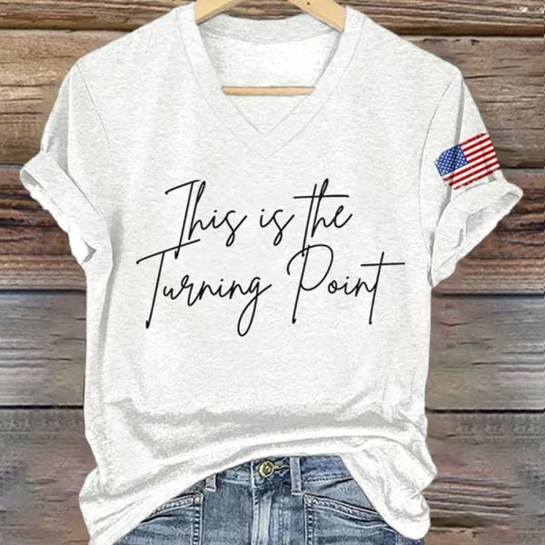 Charlie Kirk This Is The Turning Point Print V neck Shirt 2