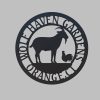 Chicken And Goat Wolf Haven Garden CT Orange Decor Metal Farm Sign 1