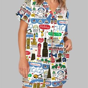 Christmas Holidays In Chicago Pajama Set 1