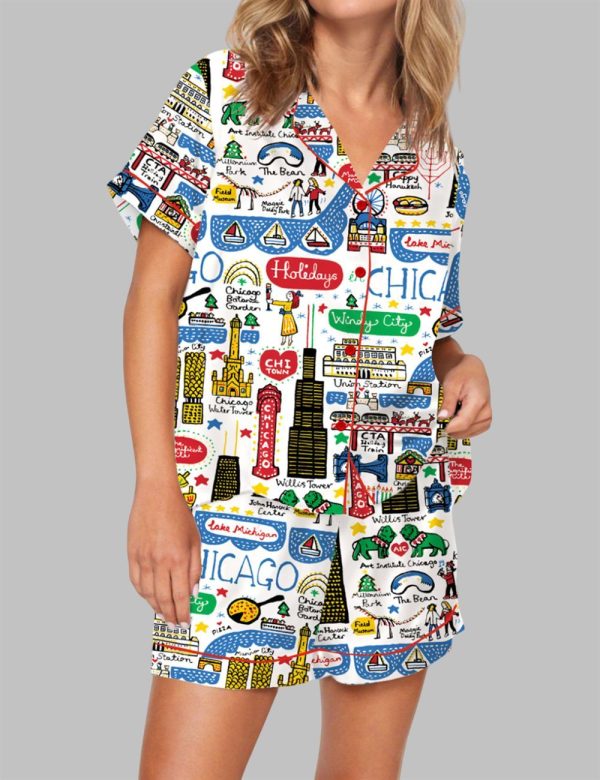 Christmas Holidays In Chicago Pajama Set 1