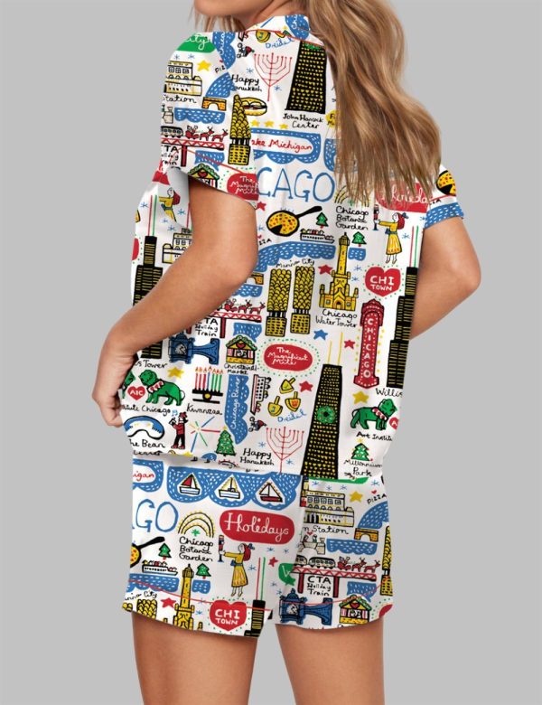 Christmas Holidays In Chicago Pajama Set 4