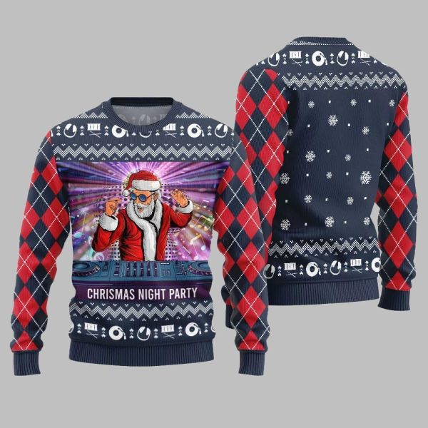 Christmas Night Party DJ Santa Ugly Sweater Christmas 2025 5