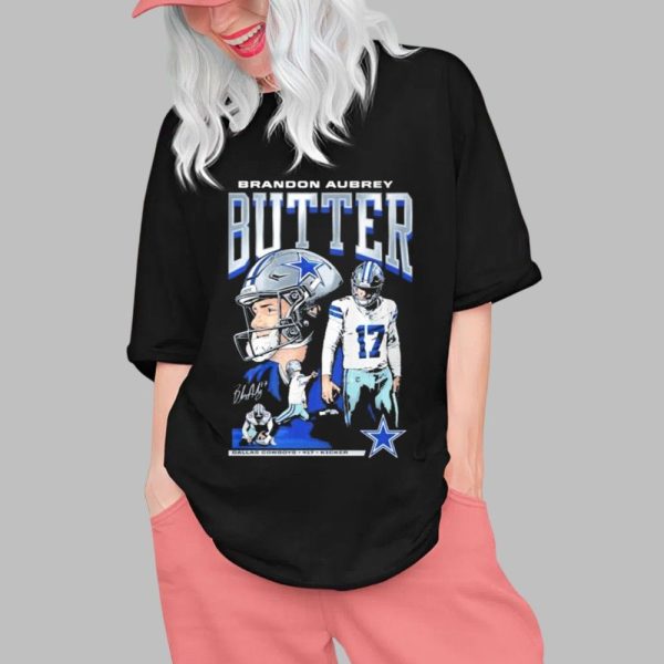 Cowboys Brandon Aubrey Butter Shirt 0 1