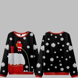 Santa Claus On The Roof Ugly Sweater 2025 Christmas 0