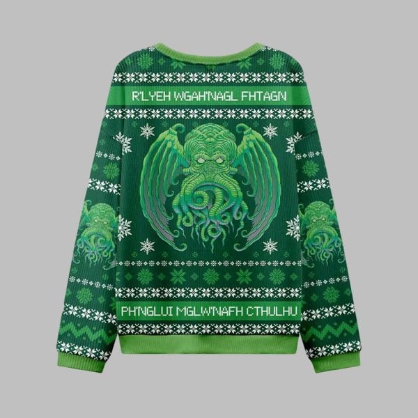 Cultists Rlyeh WgahBagl Fhtagn Phnglui Mgwnafh Cthulhu Ugly Sweater 2025 Christmas 2