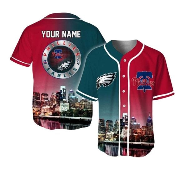 Custom 2025 Eagles and Phillies Connect City Jersey 1 2