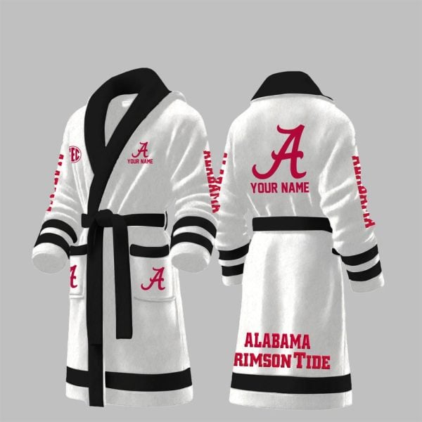 Custom Alabama Crimson Tide Fleece Bathrobe 2