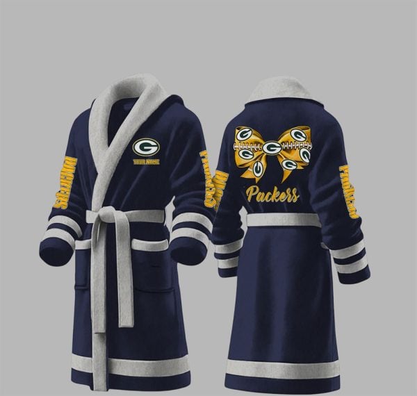 Custom Bay Packers Fleece Bathrobe 2