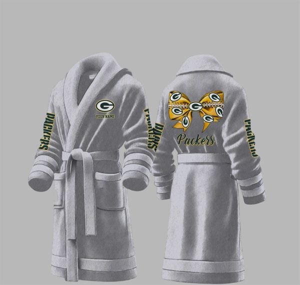 Custom Bay Packers Fleece Bathrobe 3