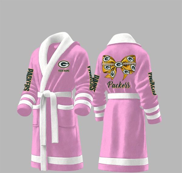 Custom Bay Packers Fleece Bathrobe 4