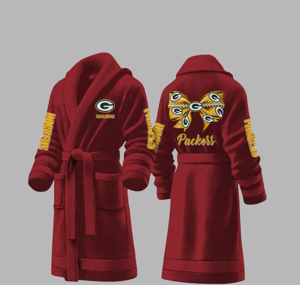 Custom Bay Packers Fleece Bathrobe 5