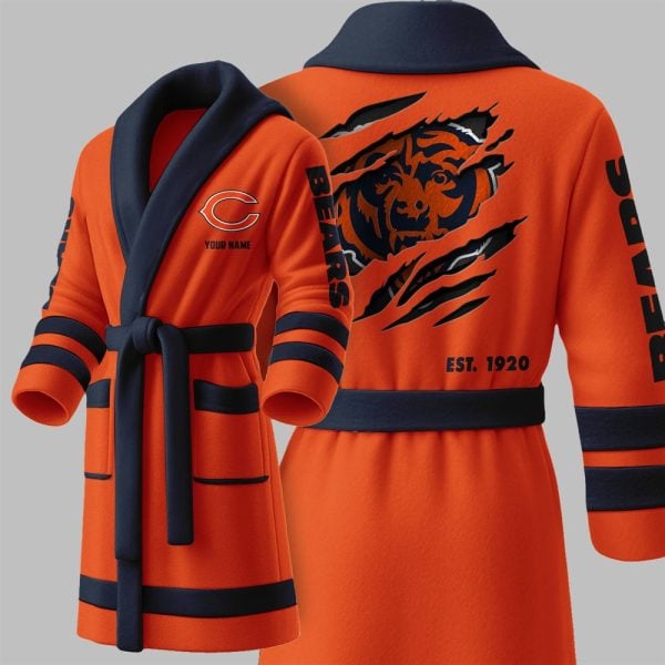 Custom Bears EST 1920 Fleece Bathrobe 1