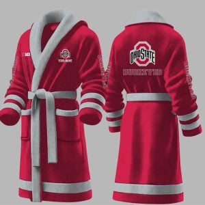 Custom Buckeyes Big Ten Fleece Bathrobe 1