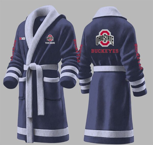 Custom Buckeyes Big Ten Fleece Bathrobe 2
