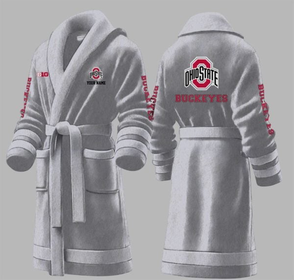 Custom Buckeyes Big Ten Fleece Bathrobe 3