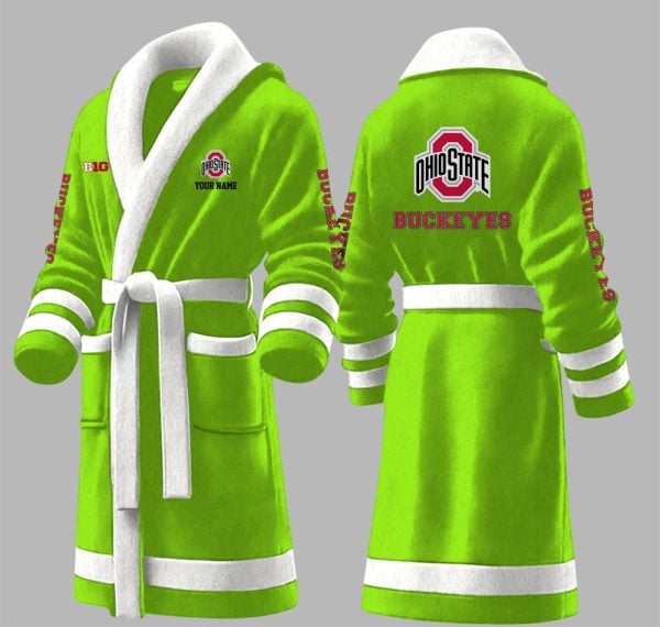 Custom Buckeyes Big Ten Fleece Bathrobe 4