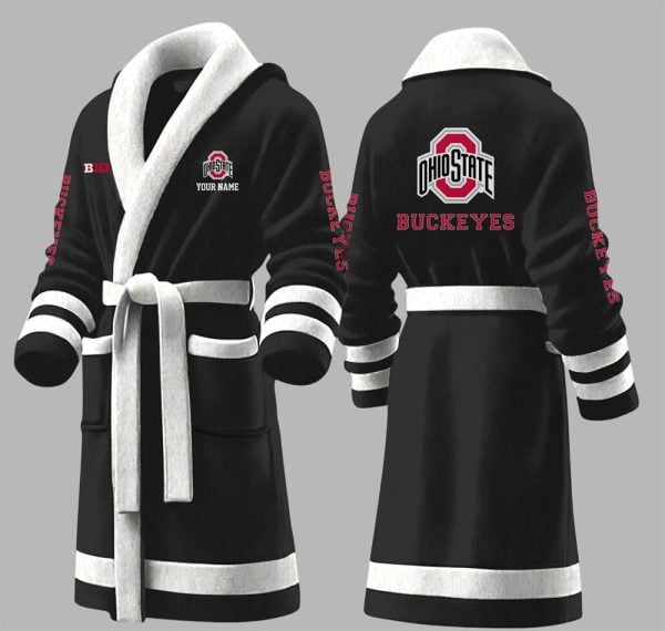 Custom Buckeyes Big Ten Fleece Bathrobe 5