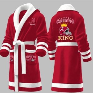 Custom Crimson Tide King Fleece Bathrobe 1