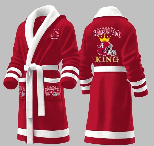 Custom Crimson Tide King Fleece Bathrobe 1