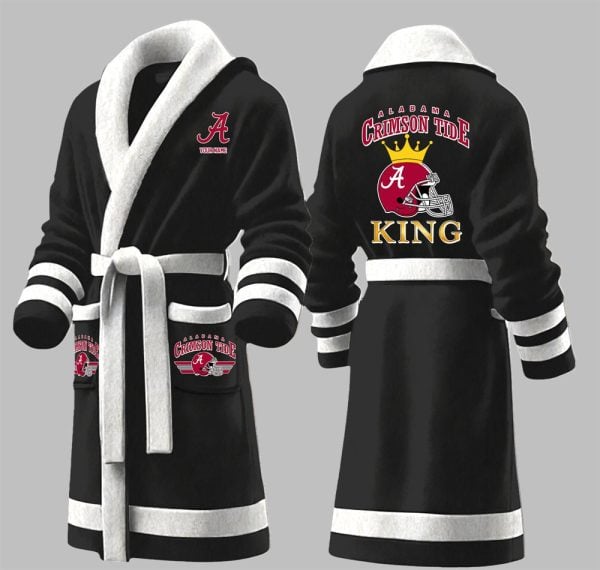 Custom Crimson Tide King Fleece Bathrobe 4