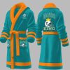 Custom Dolphins King Fleece Bathrobe 1