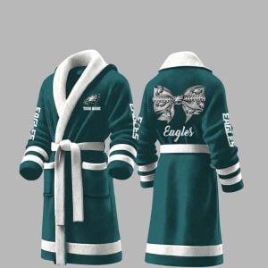 Custom Eagles Fleece Bathrobe 1