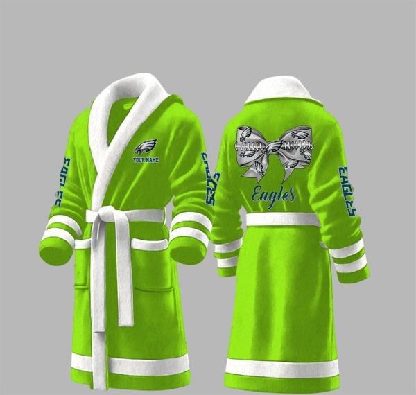 Custom Eagles Fleece Bathrobe 2
