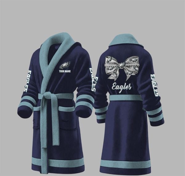 Custom Eagles Fleece Bathrobe 4