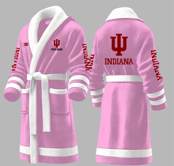 Custom Indiana Big Ten Fleece Bathrobe 2