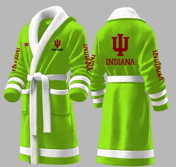 Custom Indiana Big Ten Fleece Bathrobe 3