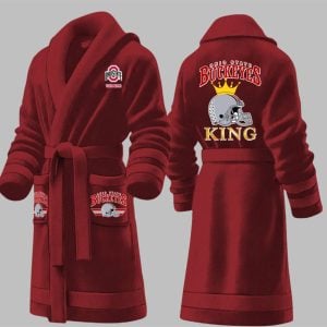Custom State Buckeyes King Fleece Bathrobe 1